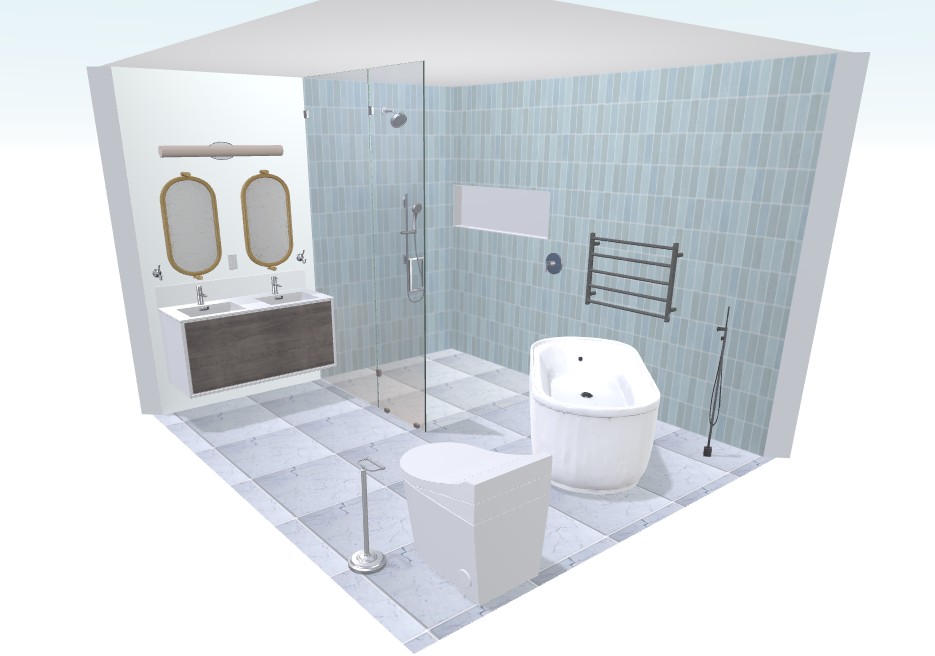 3D bathroom renovation design render