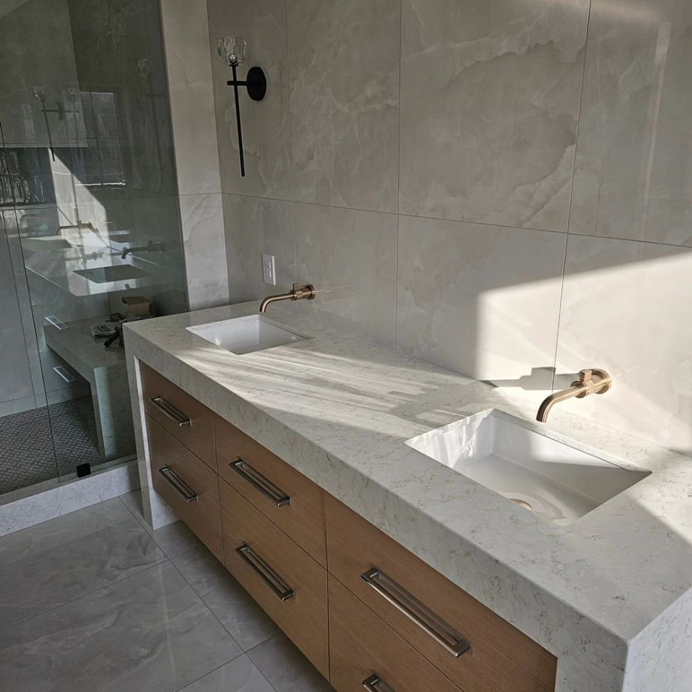 Bathroom vanity and tile renovation — Chris Tile & Renovations