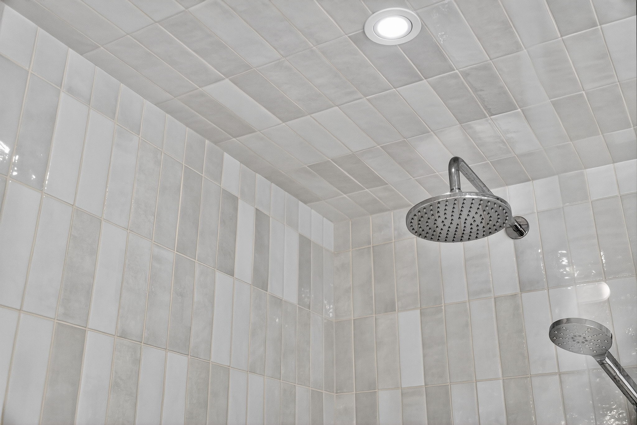 Large format Calacatta marble porcelain floor master bathroom Mississauga