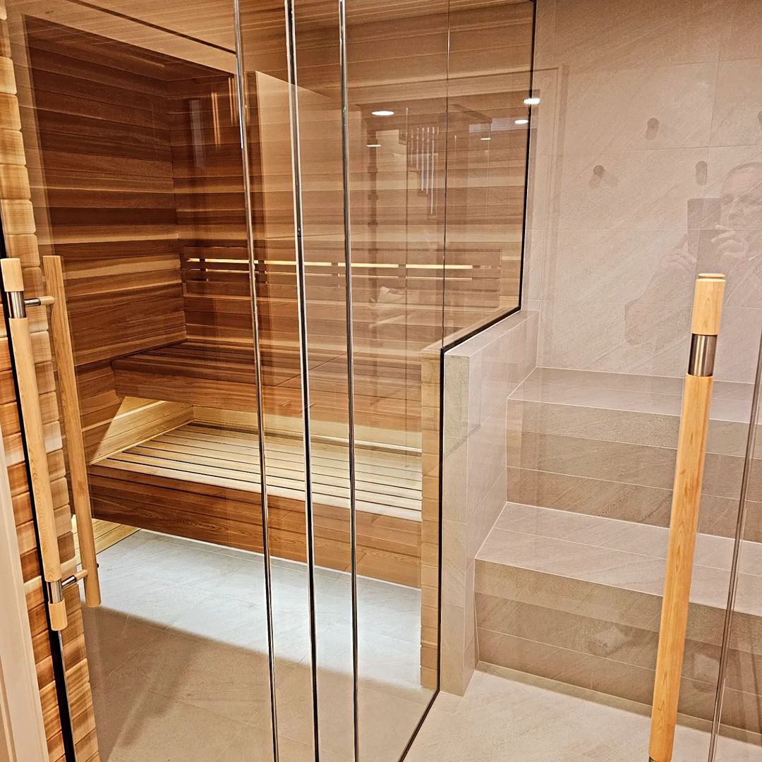 Bathroom with sauna renovation by Chris Tile & Renovation